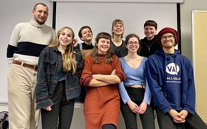 Hintere Reihe (v.l.n.r.): Marc Klimczok, Selma Neubauer, Rosa Faupel, Ruth Espig -
Vordere Reihe (v.l.n.r.): Ann-Kathrin Falkenthal, Lara Höffner, Ida Kranzfelder, Jack Anders